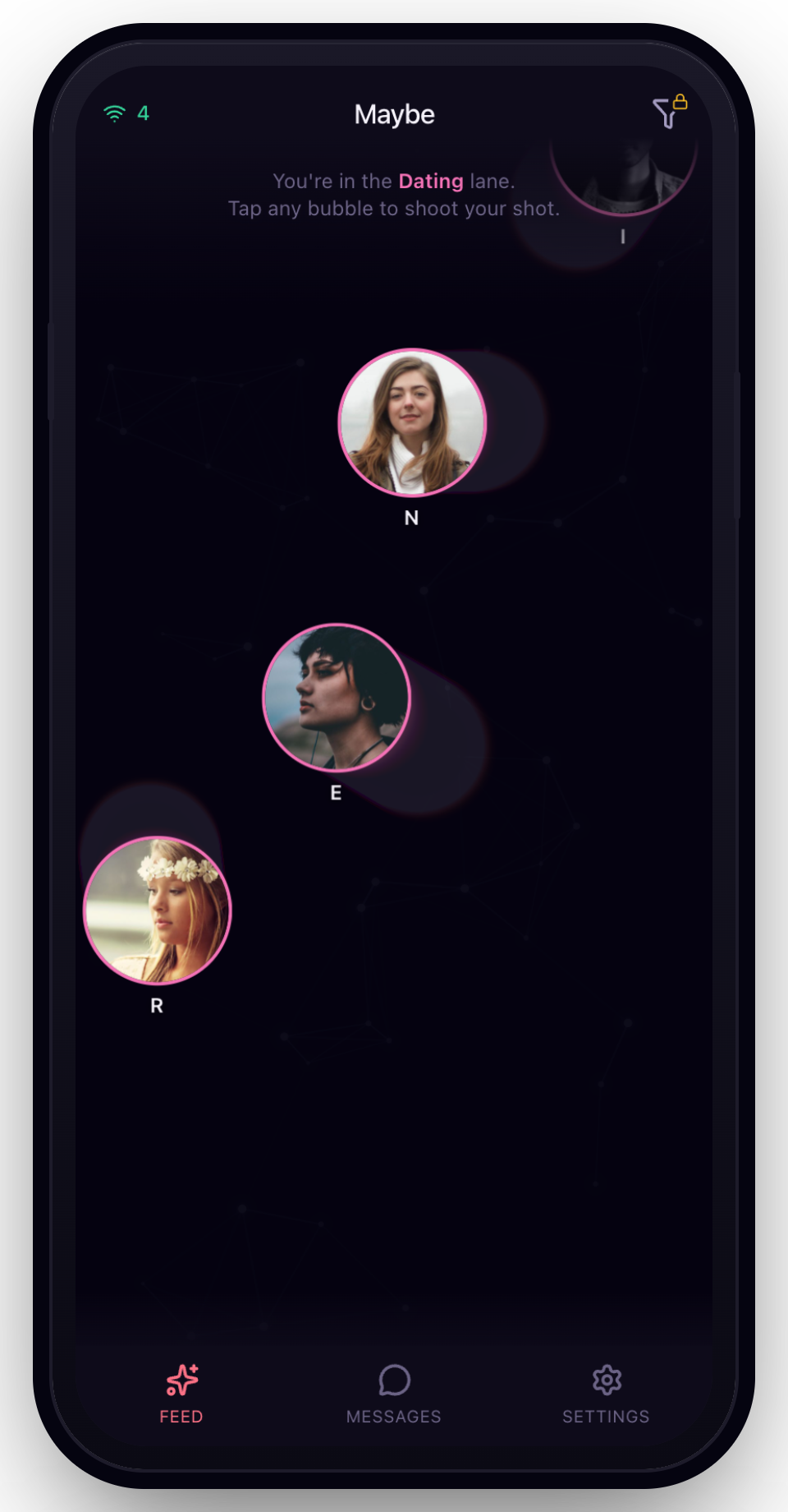 Maybe app — flirting feed