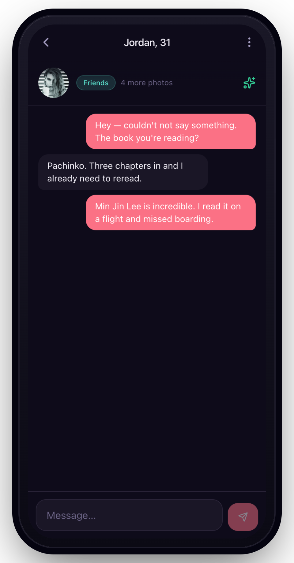 Maybe app — friends thread