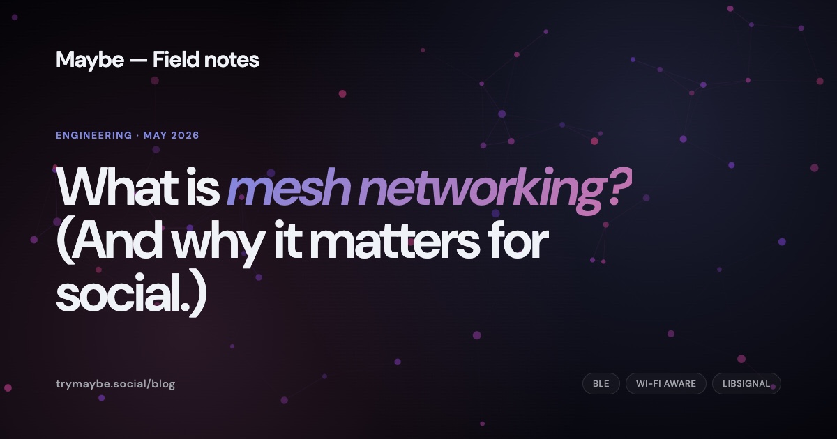 Mesh networking — when the network is the room itself
